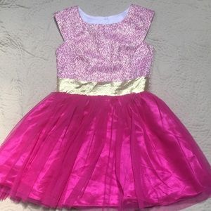 Jona Michelle Girls’ Tulle Party Dress Pink /Gold Metallic size 6